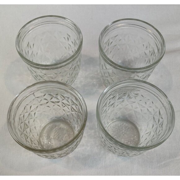 Vintage Ball Quilted Crystal Glass Jelly Jars 3" Tall 2 3/4" Opening Lot of 4 - Picture 3 of 8